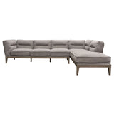 Diamond Sofa Eden RF 2PC Sectional in Grey Linen w/Down Seating & Solid Birch Frame