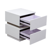 Diamond Sofa Elle 2 In Drawer Accent Table In High Gloss White