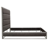 Diamond Sofa Empire Uphlstered Platform Bed in Weathered Grey & Silver