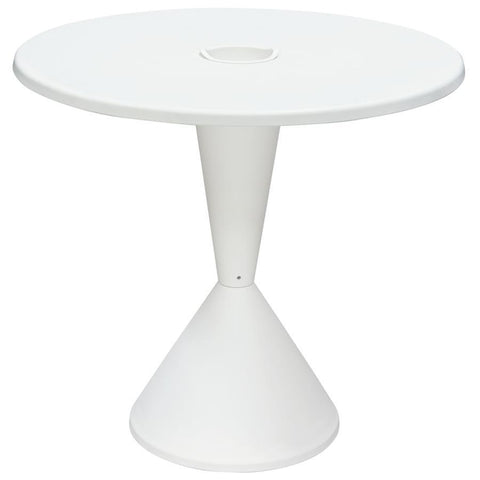 Diamond Sofa Expo Indoor/Outdoor 31 Inch Round Bistro Table in White Polypropylene
