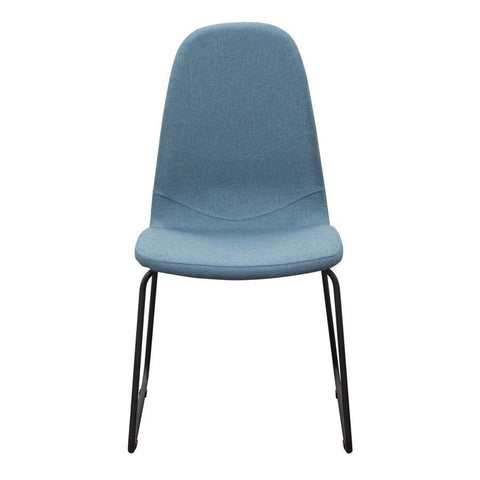 Diamond Sofa Finn Dining Chairs in Denim Blue Fabric w/Metal Leg - Set of 2