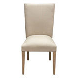 Diamond Sofa Francis Dining Side Chairs in Sand Linen w/Wood Legs in Grey Oak - Set of 2