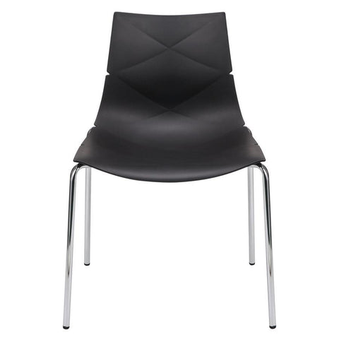 Diamond Sofa Geo 4-Pack Indoor/Outdoor Accent Chairs in Black Polypropylene