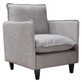 Diamond Sofa Malone Chair in Grey Fabric w/Down Seating & Exposed Welt