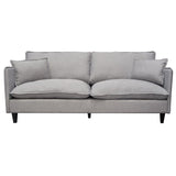 Diamond Sofa Malone Sofa in Grey Fabric w/Down Seating & Exposed Welt