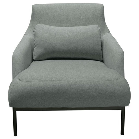 Diamond Sofa Melrose Chair in Mist Grey Fabric w/Black Powder Coat Metal Legs