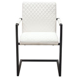 Diamond Sofa Nolan Dining Chairs in White Diamond Tufted Leatherette on Charcoal Powder Coat Frame - Set of 2