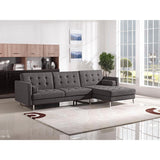 Diamond Sofa Opus Convertible Tufted Rf Chaise Sectional In Grey