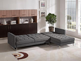 Diamond Sofa Opus Convertible Tufted Rf Chaise Sectional In Grey