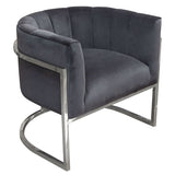 Diamond Sofa Pandora Accent Chair in Midnight Velvet w/Stainless Steel Frame