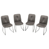 Diamond Sofa Phoebe Dining Chairs in Dusk Grey Velvet w/Polished Silver Frame - Set of 4