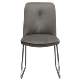 Diamond Sofa Phoebe Dining Chairs in Dusk Grey Velvet w/Polished Silver Frame - Set of 4