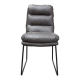 Diamond Sofa Rex Dining Chairs in Grey Leatherette w/Painted Metal Leg - Set of 4