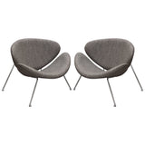 Diamond Sofa Roxy Accent Chair w/Chrome Frame & Grey Fabric - Set of 2