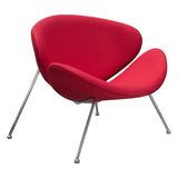 Diamond Sofa Roxy Accent Chair w/Chrome Frame & Red Fabric - Set of 2