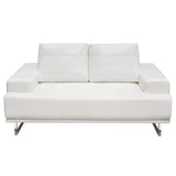 Diamond Sofa Russo Loveseat w/Adjustable Seat Backs in White Air Leather