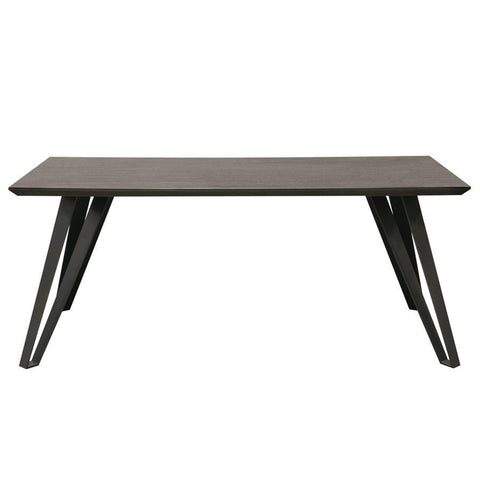 Diamond Sofa Sigma Rectangular Dining Table w/Chestnut Veneer Top w/Tapered Apron & Grey Powder Coat Iron Legs