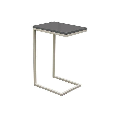 Diamond Sofa Sleek Metal Frame Accent Table With Gloss Top & Metal Frame In Grey