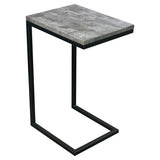 Diamond Sofa Sleek Metal Frame Accent Table w/Faux Concrete Top & Black Powder Coated Metal Frame