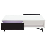Diamond Sofa Tempo 2-Tone Cocktail Table w/Storage in White Lacquer & Black