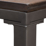 Diamond Sofa Tex Rectangular Bar Height Table w/Dark Wood Top & Gun Metal Base