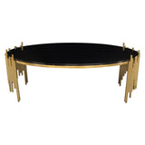 Diamond Sofa Vantage Oval Cocktail Table w/Black Tempered Glass Top & Gold Finished Metal Base