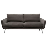 Diamond Sofa Vantage Sofa in Iron Grey Fabric w/Feather Down Seating & Brushed Silver Leg