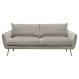 Diamond Sofa Vantage Sofa in Light Flax Fabric w/Feather Down Seating & Brushed Silver Leg
