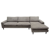 Diamond Sofa Wade RF 2 Piece Sectional in Plush Grey Fabric w/Feather Down Seating