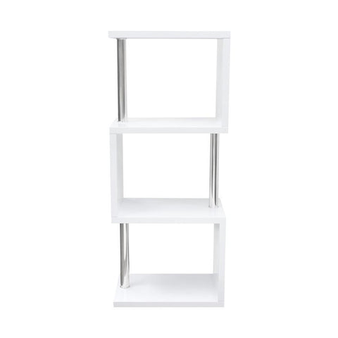 Diamond Sofa X-Series Small Shelving Unit in White Lacquer w/Metal Supports