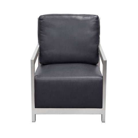 Diamond Sofa Zen Accent Chair w/ Stainless Steel Frame - Black