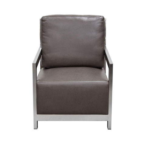 Diamond Sofa Zen Accent Chair w/ Stainless Steel Frame - Elephant Grey