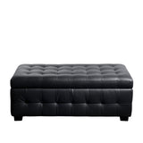 Diamond Sofa Zen Leather Lift Top Tufted Storage Trunk in Black