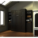Edge by Bestar Wall Bed w/Two 21 Inch Storage Units & Doors in Dark Chocolate