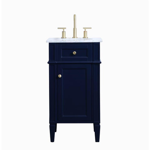 Elegant Lighting 18 inch single bathroom vanity in blue