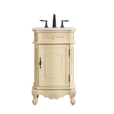 Elegant Lighting 21 inch Single Bathroom Vanity in Light Antique Beige