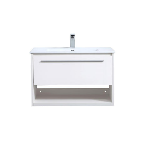 Elegant Lighting 30 inch  Single Bathroom Floating Vanity in White