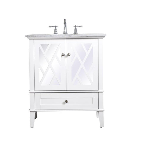 Elegant Lighting 30 inch Single Bathroom Vanity Set In White