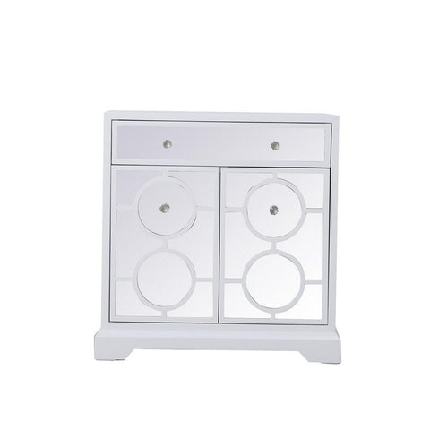 Elegant Lighting 32 in. mirrored cabinet in white