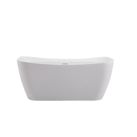 Elegant Lighting 59 inch soaking bathtub in glossy white