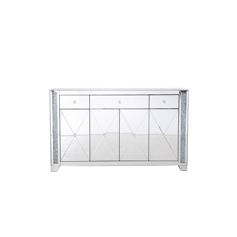 Elegant Lighting 60 in silver crystal mirrored credenza