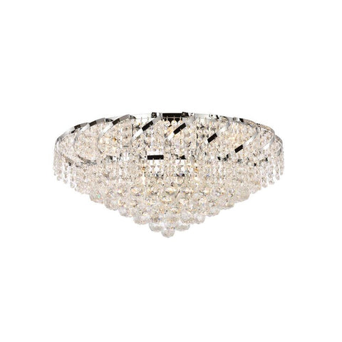 Elegant Lighting Belenus 10 light Chrome Flush Mount Clear Elegant Cut Crystal