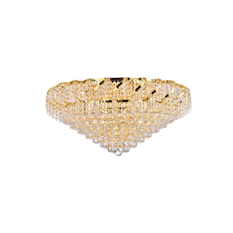 Elegant Lighting Belenus 12 light Gold Flush Mount Clear Swarovski Elements Crystal
