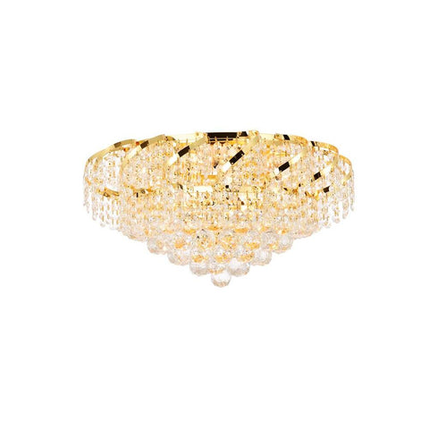 Elegant Lighting Belenus 8 light Gold Flush Mount Clear Elegant Cut Crystal