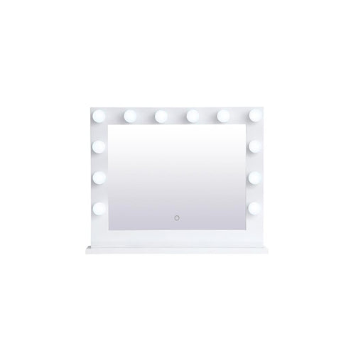 Elegant Lighting Brenda 32 inch by 26 inch plug in LED 5000K mirror in white
