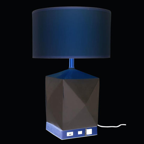 Elegant Lighting Brio 1-Light 24 Inch Brushed Brass & White Table Lamp