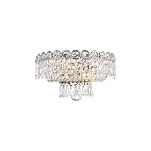 Elegant Lighting Century 2 light Chrome Wall Sconce Clear Royal Cut Crystal