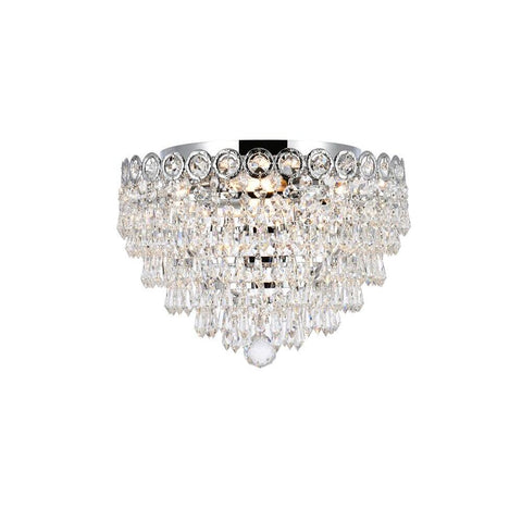 Elegant Lighting Century 4 light Chrome Flush Mount Clear Royal Cut Crystal