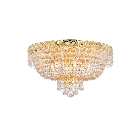 Elegant Lighting Century 6 light Gold Flush Mount Clear Royal Cut Crystal