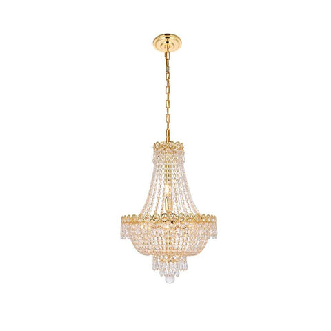 Elegant Lighting Century 8 light Gold Pendant Clear Royal Cut Crystal